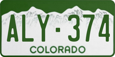 CO license plate ALY374