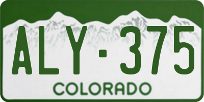 CO license plate ALY375