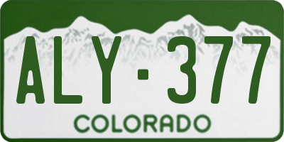 CO license plate ALY377