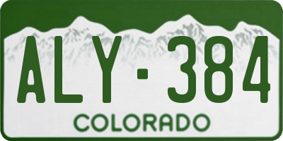 CO license plate ALY384