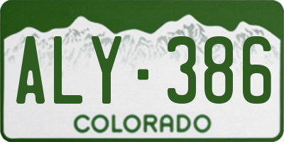 CO license plate ALY386
