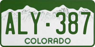CO license plate ALY387