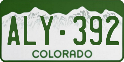 CO license plate ALY392