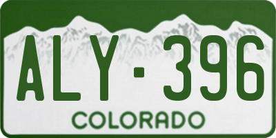 CO license plate ALY396