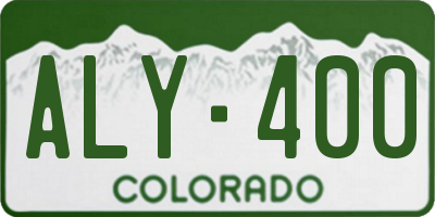 CO license plate ALY400