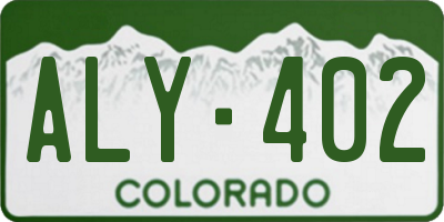 CO license plate ALY402