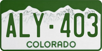 CO license plate ALY403