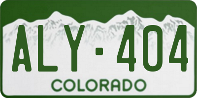 CO license plate ALY404