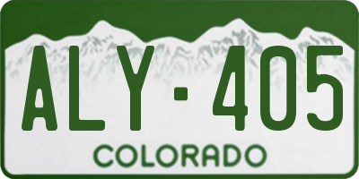 CO license plate ALY405
