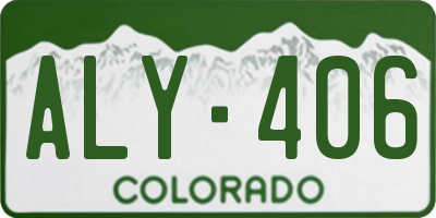 CO license plate ALY406