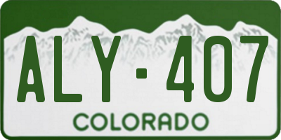CO license plate ALY407