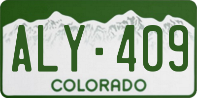 CO license plate ALY409