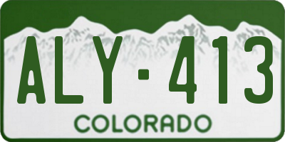 CO license plate ALY413