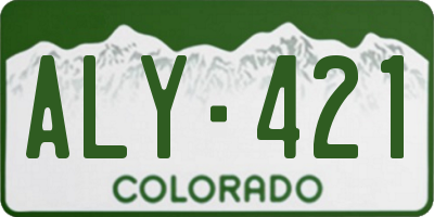 CO license plate ALY421