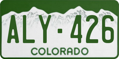 CO license plate ALY426