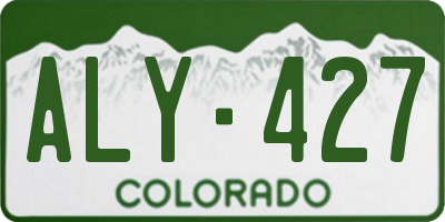 CO license plate ALY427