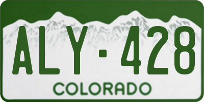 CO license plate ALY428