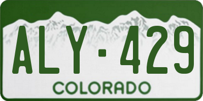 CO license plate ALY429