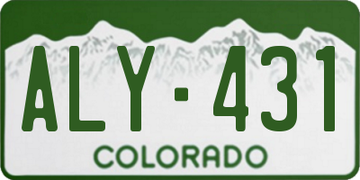 CO license plate ALY431
