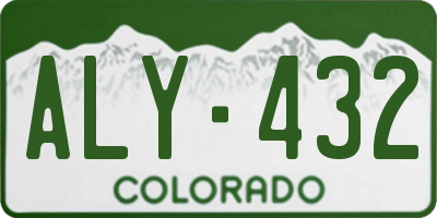 CO license plate ALY432