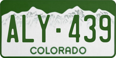CO license plate ALY439