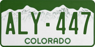 CO license plate ALY447