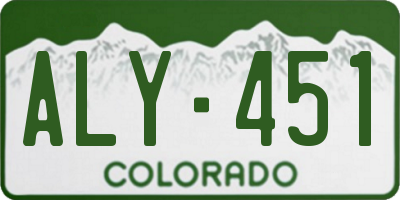 CO license plate ALY451