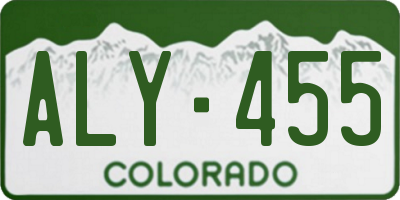 CO license plate ALY455