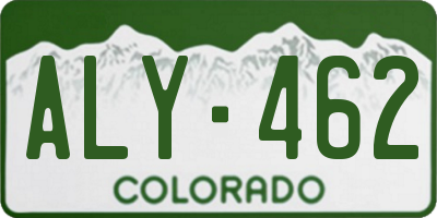 CO license plate ALY462