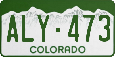 CO license plate ALY473