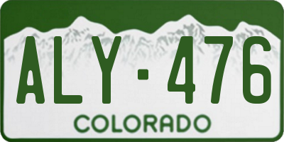 CO license plate ALY476