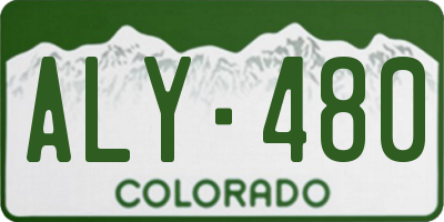CO license plate ALY480