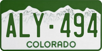 CO license plate ALY494
