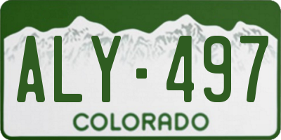 CO license plate ALY497
