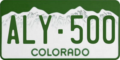 CO license plate ALY500