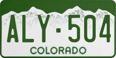 CO license plate ALY504