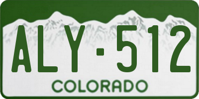 CO license plate ALY512