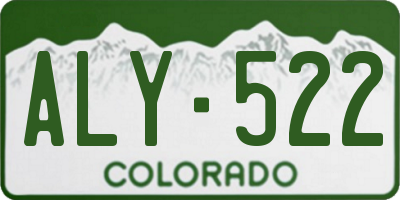 CO license plate ALY522