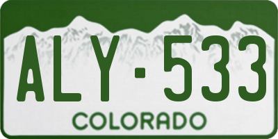 CO license plate ALY533