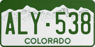 CO license plate ALY538