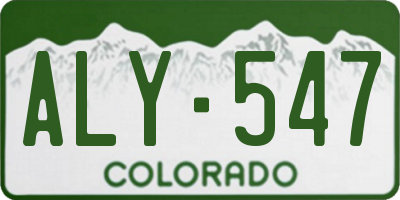 CO license plate ALY547