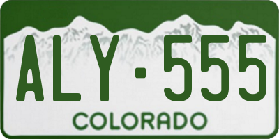 CO license plate ALY555