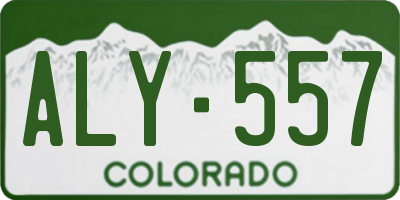 CO license plate ALY557