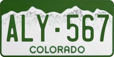CO license plate ALY567