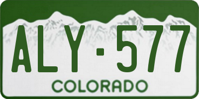 CO license plate ALY577