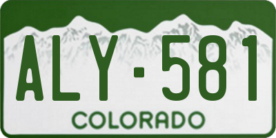 CO license plate ALY581