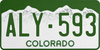 CO license plate ALY593