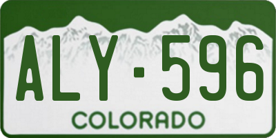 CO license plate ALY596