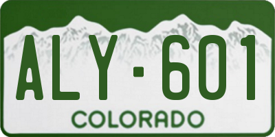 CO license plate ALY601