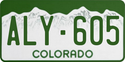 CO license plate ALY605